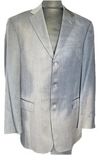 HART SCHAFFNER MARX 3 Button 40L  Jacket Blazer Gray Pinstripes Made In USA