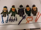 Tmnt Stretch Turtles Complete Lot Shredder And 4 Turtles All Weapons