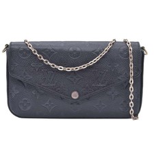 1770 2019 Louis Vuitton Empreinte Pochette Felicie Chain Wallet Black SD1179