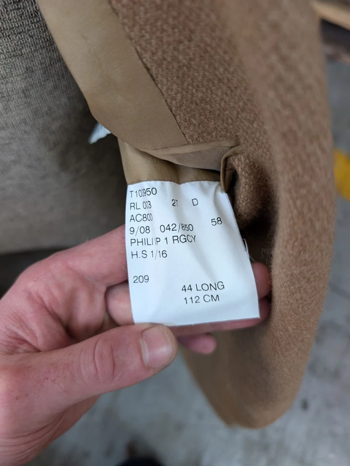 Ralph Lauren Purple Label Sport Coat 100% Camel Hair Made in England Size 44L - Image 4 of 4