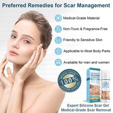 Silicone Scar Gel for Scar Removal, Softens  Flattens Scars, Skin Repair
