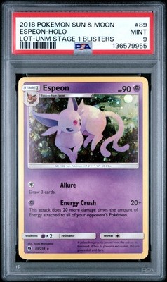 2018 POKEMON SUN & MOON LOST THUNDER #89 ESPEON-HOLO PSA 9 | eBay