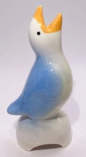 Vintage F&M Wright Ceramics Pie Bird Vent – Airbrushed Blue/Yellow Songbird