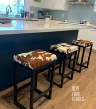 Cowhide SOHO Stool | Cowhide Counter Stool | Luxury Cowhide Bar Stool
