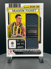 2025-26 Contenders EuroLeague Season Ticket DUAL Jersey WADE BALDWIN IV