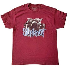 Men's Slipknot Goat Logo Demon (Back Print) Slim Fit T-shirt Medium Maroon