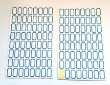 Vintage Blue Border Blank Label Stickers 8.5x11 Sheets Set of 2 Office Craft