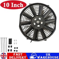 10" Universal Electric Fan Radiator Cooling Fan 12V 80W Straight Blade+Mount Kit