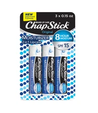 ChapStick SPF 15 Moisturizer – Original Lip Balm, 3 Count