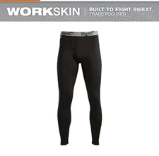MilwaukeeMen's Large Black WORKSKIN Thermal Underwear Base Layer Pants 441B-L
