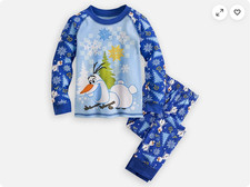 Disney Store Frozen Olaf Snowman Pajamas Size 6 7 New