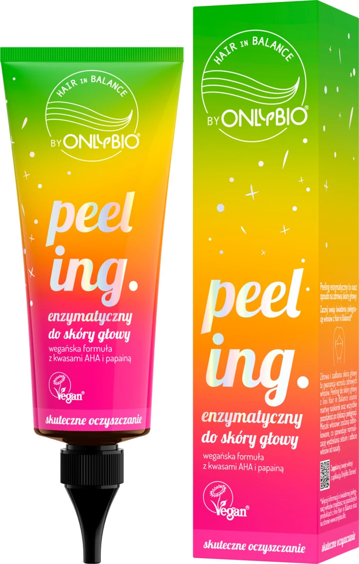 OnlyBio Enzymatic Scalp Peeling AHA Acids Glycolic Citric Lactic Vegan 125ml