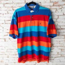 Vintage Tommy Hilfiger Men's Medium Striped Polo Shirt Multicolor Class Logo