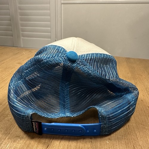 Patagonia Hat Cap Snap Back Blue White Mountains Trucker Mesh Baseball Mens - Picture 4 of 9