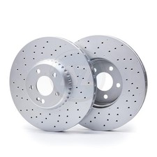 FOR MERCEDES GLC350d AMG SPORT 253 BONDED DRILLED FRONT BRAKE DISCS PAIR 342mm