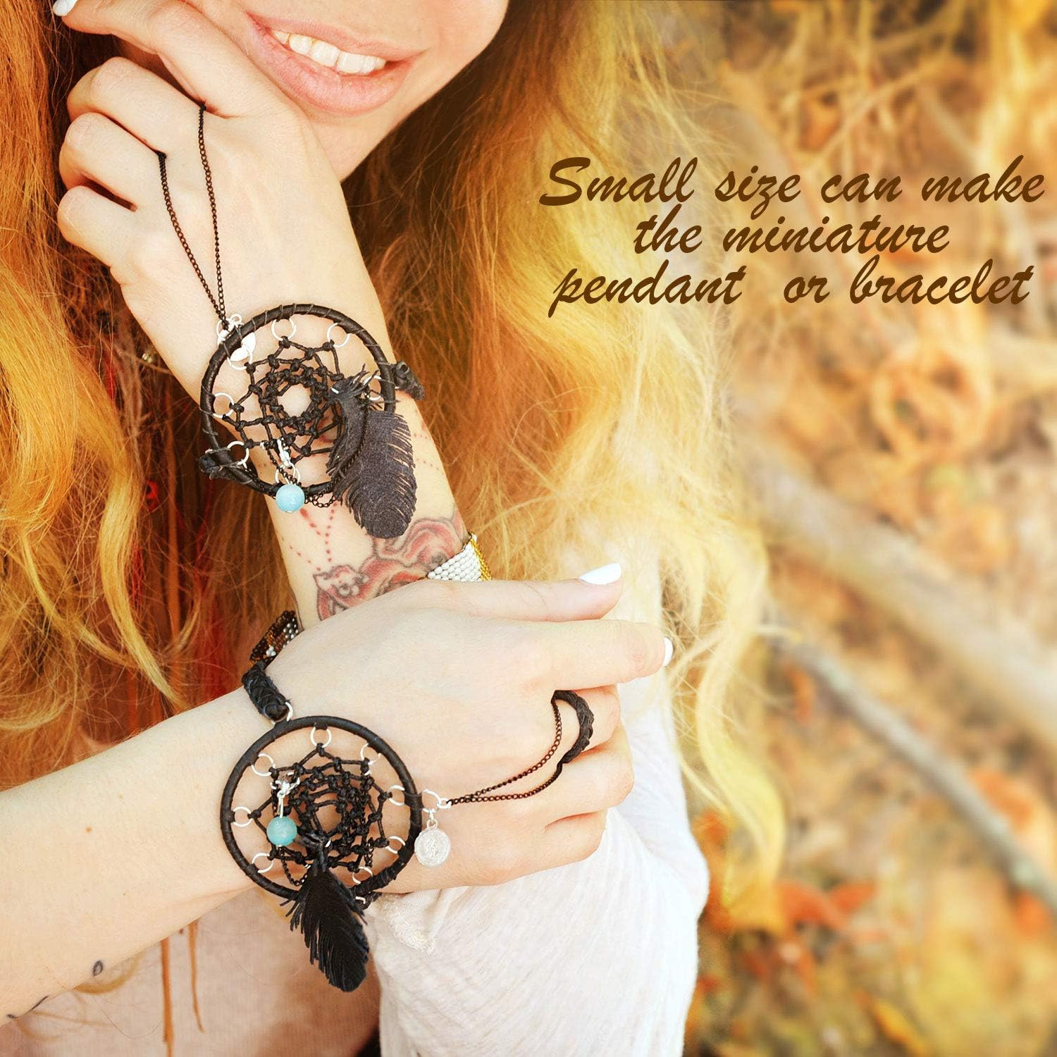 Metal Rings Hoops Metal Dream Catcher Macrame Steel Craft Rings Floral Hoop for