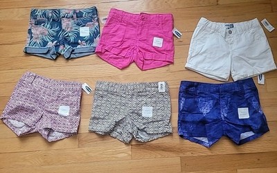 OLD NAVY SIX MINI-SHORTS  MIX  Different Pattern/Styles Size 5 For Girls