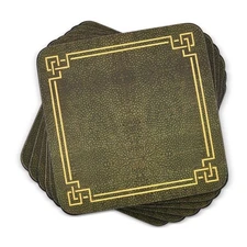 Pimpernel Shagreen Leather Coasters - Set of 6