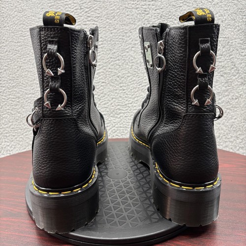 Dr Martens Jadon HDW Boots Mens 13 Black Leather Platform Punk Goth Piercing - Picture 6 of 10