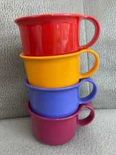 4 Tupperware Trinkbecher Pause Becher Espresso Tassen Picknick Bunt 150 ml NEU