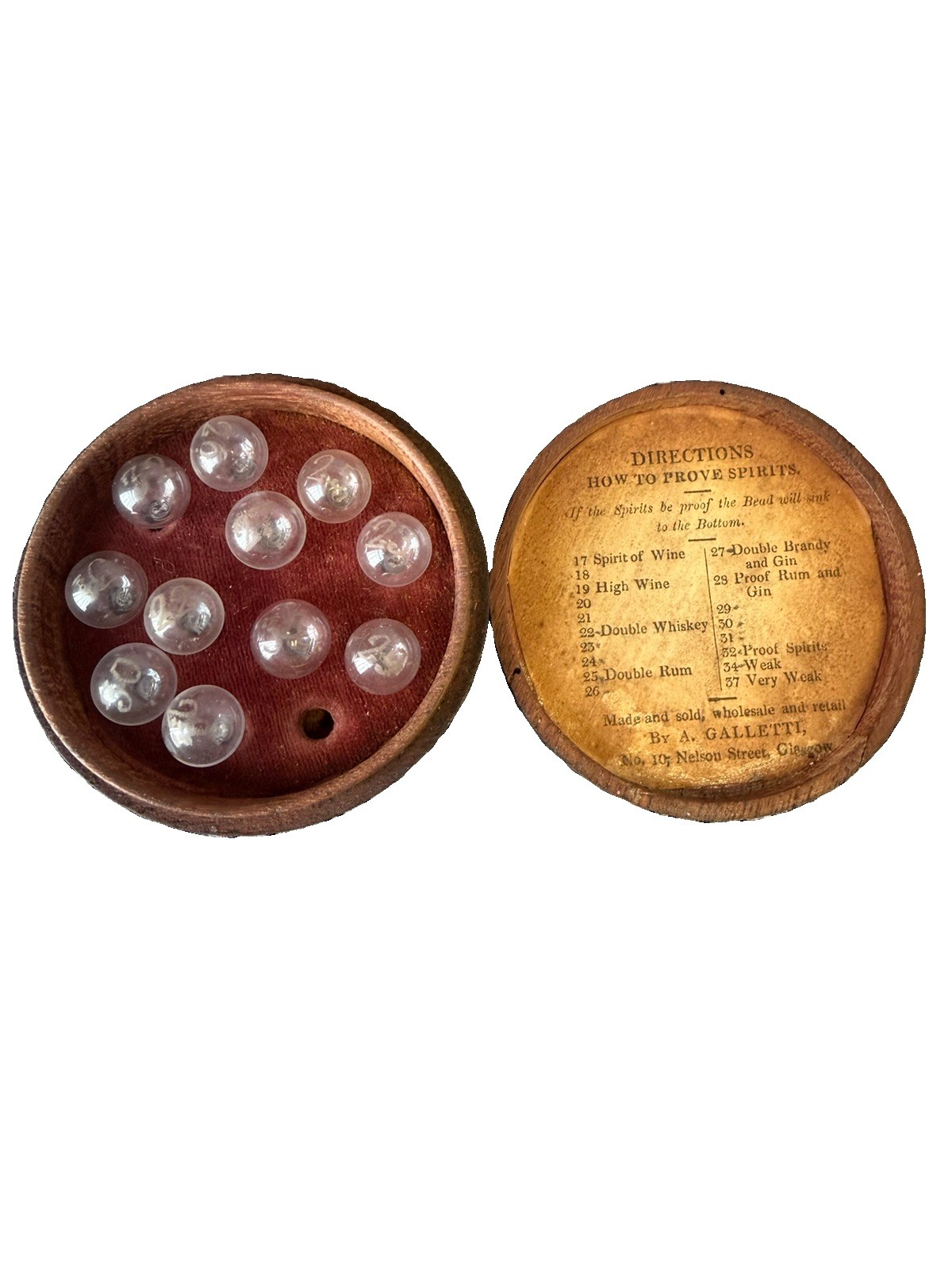Antique Victorian Spirit Bubbles / Alcohol Hydrometer Beads by A. Galletti