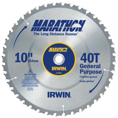 Irwin Marathon 14070 10 40T Marathon Miter And Table Saw Blades