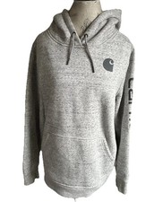Carhartt Relaxed Fit Hoodie Women  s XL Gray Logo Spellout Pullover Hooded
