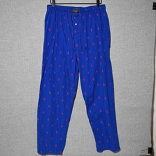 Polo Ralph Lauren Pajama Pants Mens Allover Pony Logo Size Large Blue