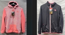 North Face Girls Youth XL 18 Reversable wind breaker fleece lined NWT