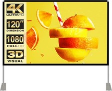 Projector Screen with Stand 120 inch 16:9 HD 4K Outdoor Indoor Projection Scr...