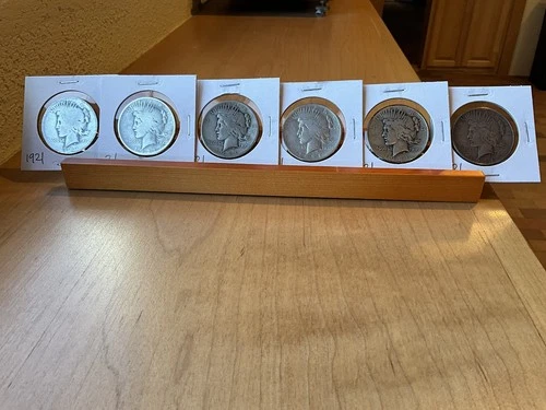 1921 Peace Silver Dollar High Relief Set of 6 Original Surfaces Ranging VF to G