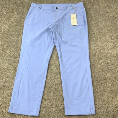 NWT KJUS Ikons Stretch Cropped Golf Pants Women's 44 2XL Blue Hydranga