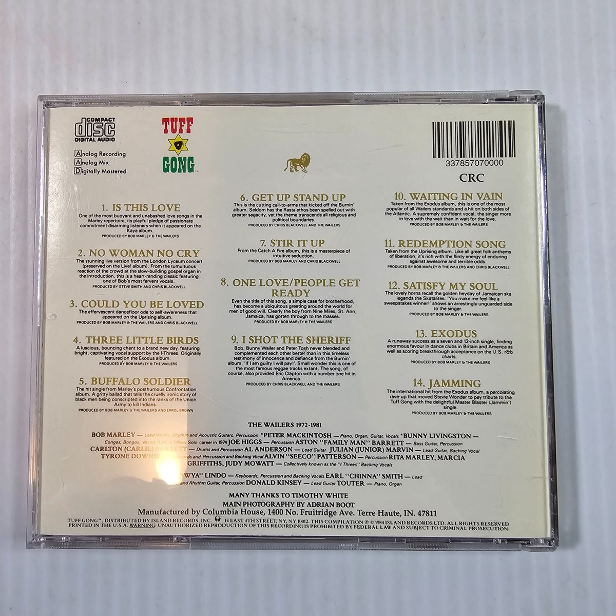 Legend: The Best of Bob Marley & the Wailers (CD, Tuff Gong I2