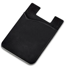 Stick-On Adhesive Silicone Cell Phone Card Holder BLACK