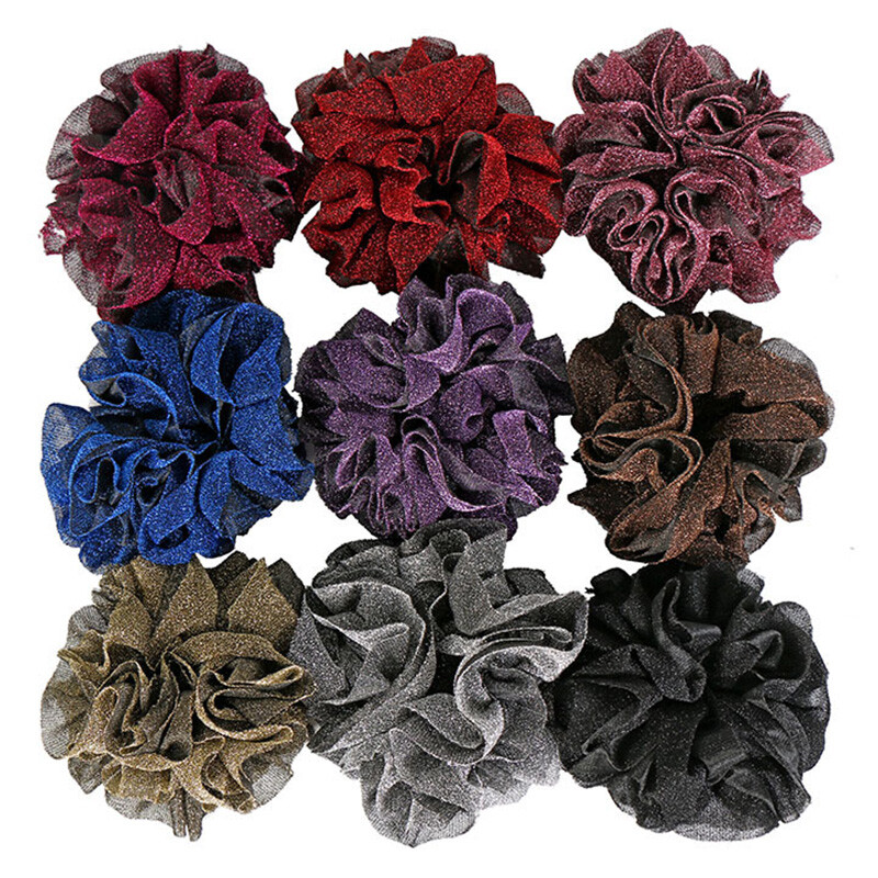 Sparkling Lace Hijab Scrunchie Volumising Hair Tie Bun Bobble
