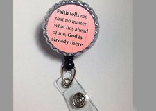 Faith quotes decor work Retractable Reel ID Badge holder Rn Nurse dr Secretary