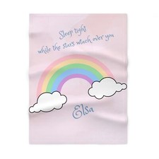 Personalised Rainbow Baby Blanket, Shower Gift, Infant Bedding, Baby Accessories