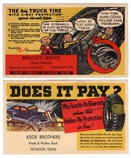 2X Goodrich Tire Multi-Color Advertising on UX27 1936-37 PA and TX