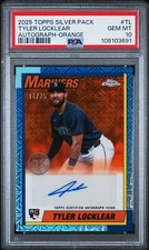 Tyler Locklear RC 2025 Topps Silver Pack Chrome Auto /25 Orange PSA 10 Gem Pop 1