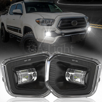 LED Fog Lights For 2016 17 18 19 20-2023 Toyota Tacoma SR5 SR Bumper Front Lamps