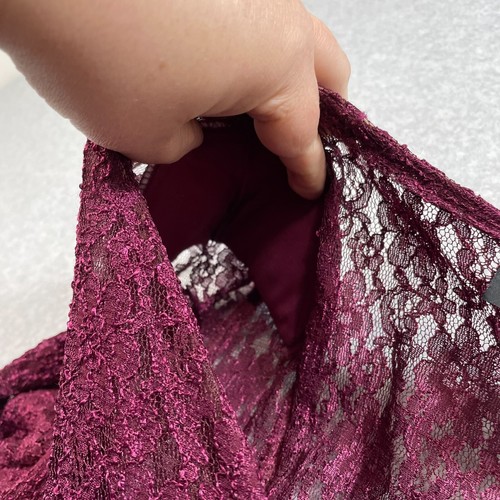 Vintage All That Jazz Dress Woman M Red Lace Sheer Duster Fairy Whimsy Goth Y2K - Picture 8 of 14