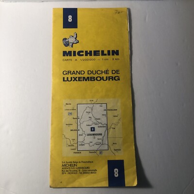 Luxembourg Road Map, Michelin Belgian Tire Company 1985 - Used, With Wearing