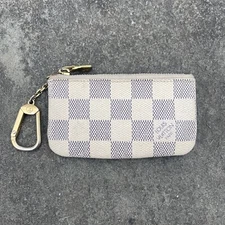 LOUIS VUITTON Key Pouch Key Cles Wallet Damier Azur Key Chain Coin Pouch