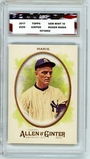2017 Topps #259 Roger Maris Allen Ginter AGC 10 Gem Mint New York Yankees 61 HR