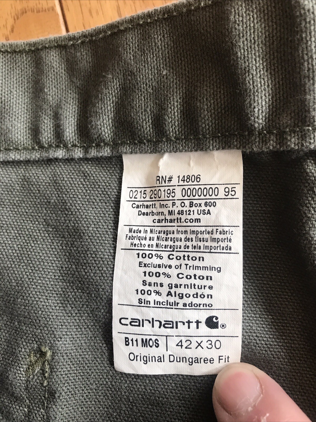 Clean Carhartt Pants Men's 40x30 Distressed Workwear Original Dungaree