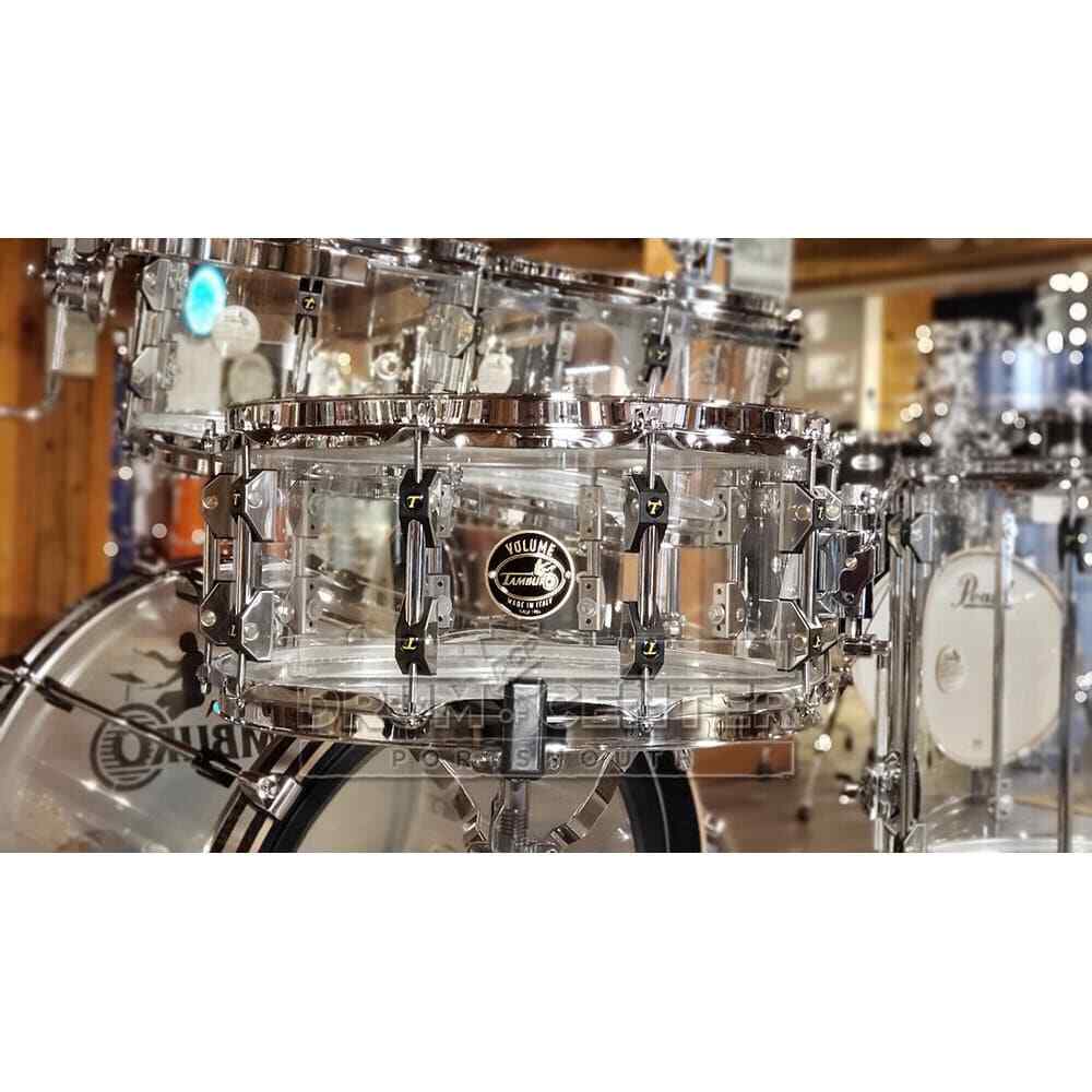 Tamburo Volume Series 5pc Seamless Acrylic Drum Set w/Snare Drum Natural Clear