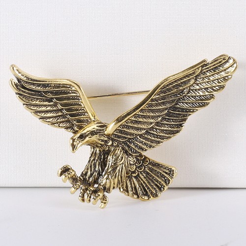 2PCS Eagle Brooch Vintage Alloy Lapel Pin Clothes Accessories for Men Women - Picture 4 of 12