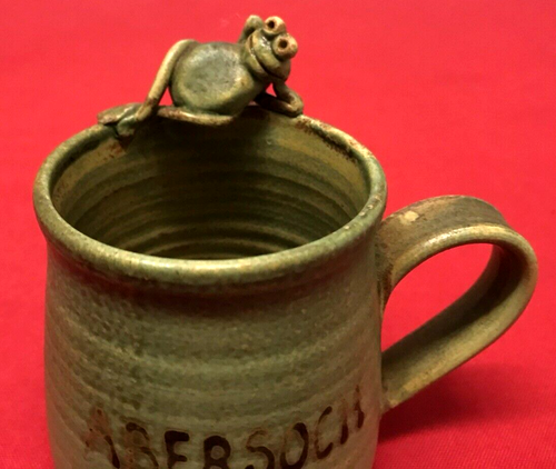 Vintage Abersoch Wales Welsh Pottery Frog Mug Ruth Lyle Makers Mark - Picture 2 of 5