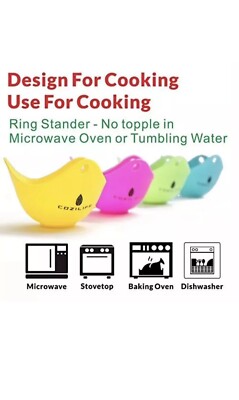 COZILIFE 4 Silicone Egg Poaching Cups for Instant Pot, Microwave, Stove-top Use