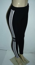 NWT WOMENS ADIDAS BLACK WHITE ORIGINAL TREFOIL TIGHTS SIZE SMALL LONG